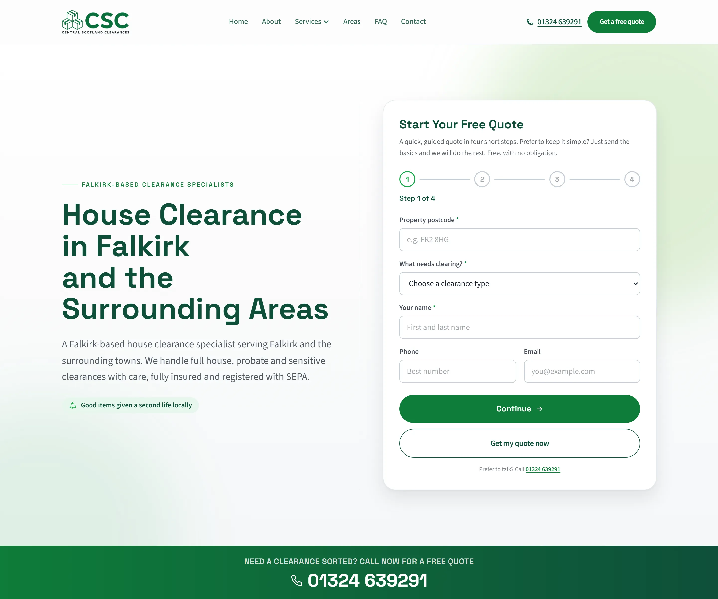 Central Scotland Removals website
