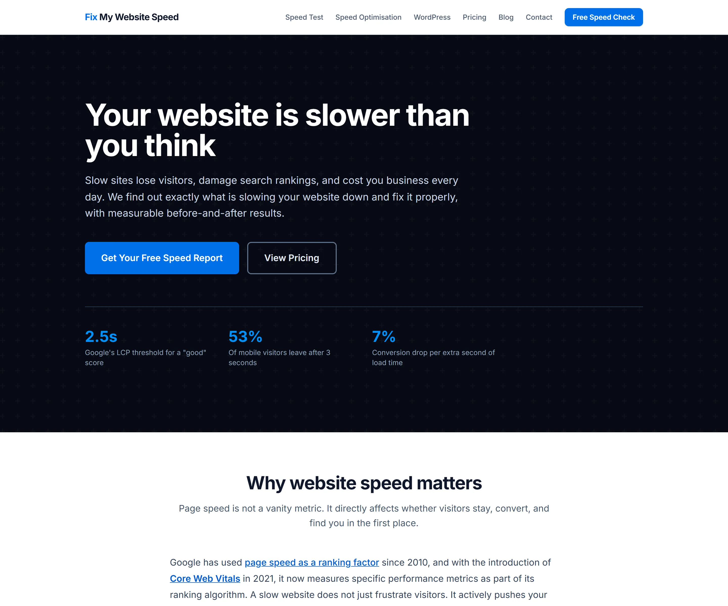 Fix My Website Speed website