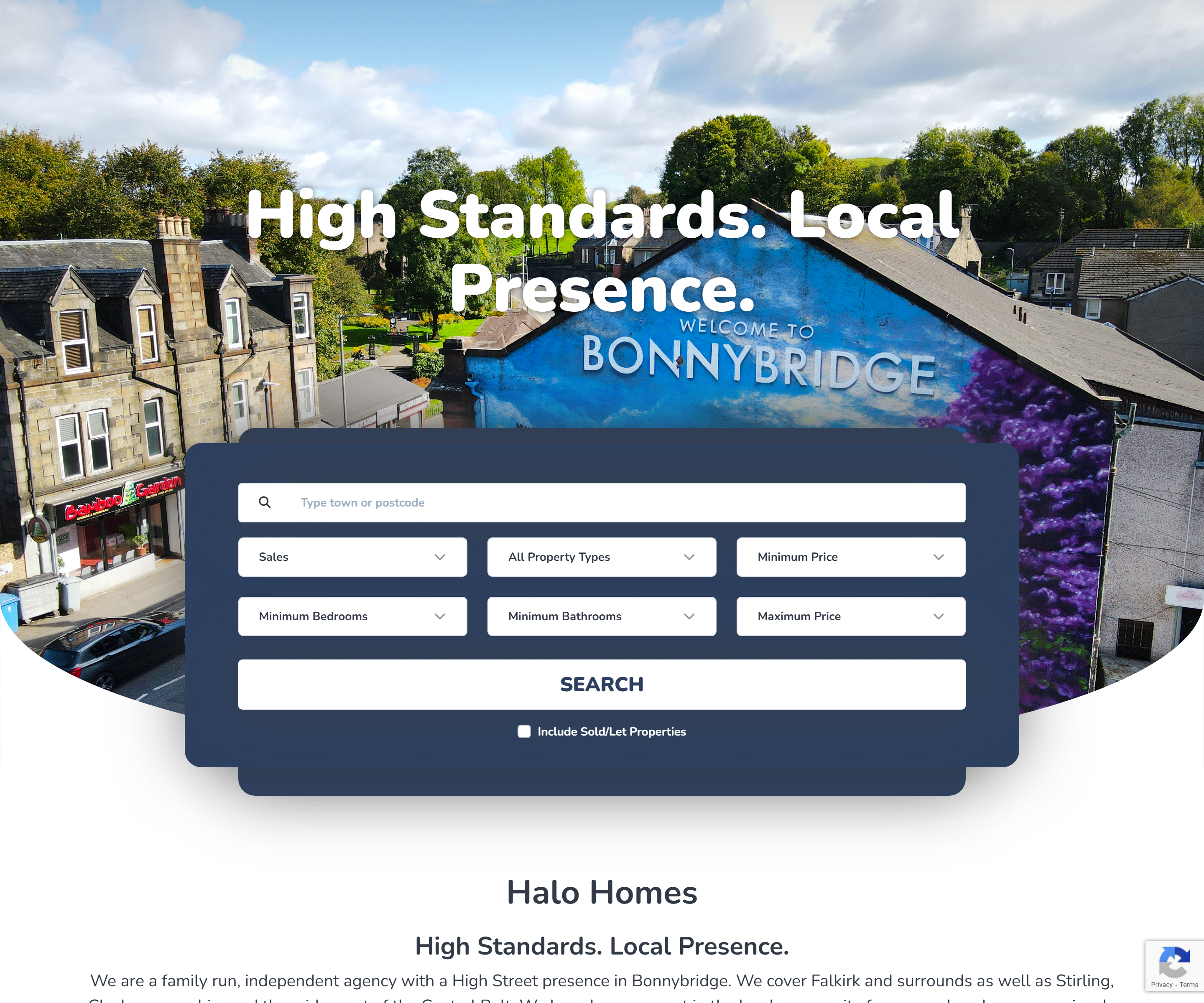Halo Homes website screenshot