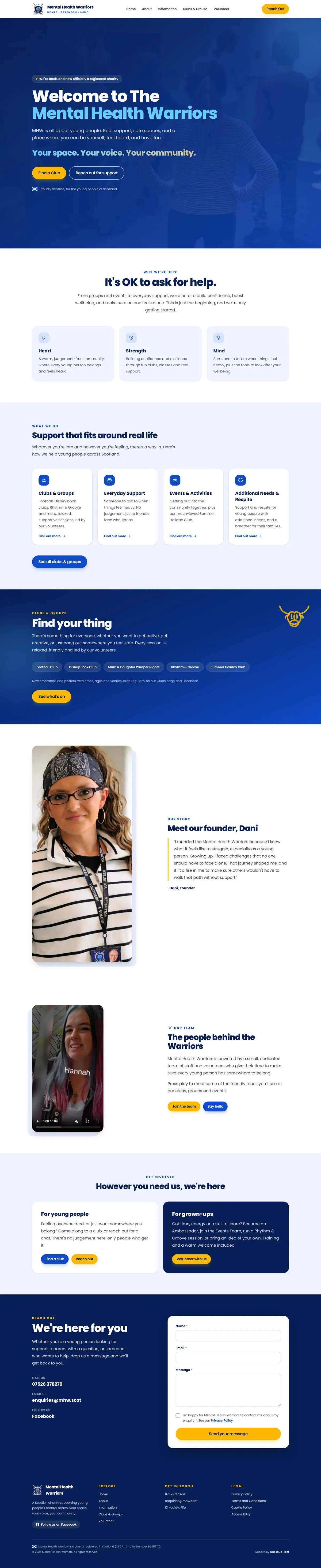 Mental Health Warriors full homepage