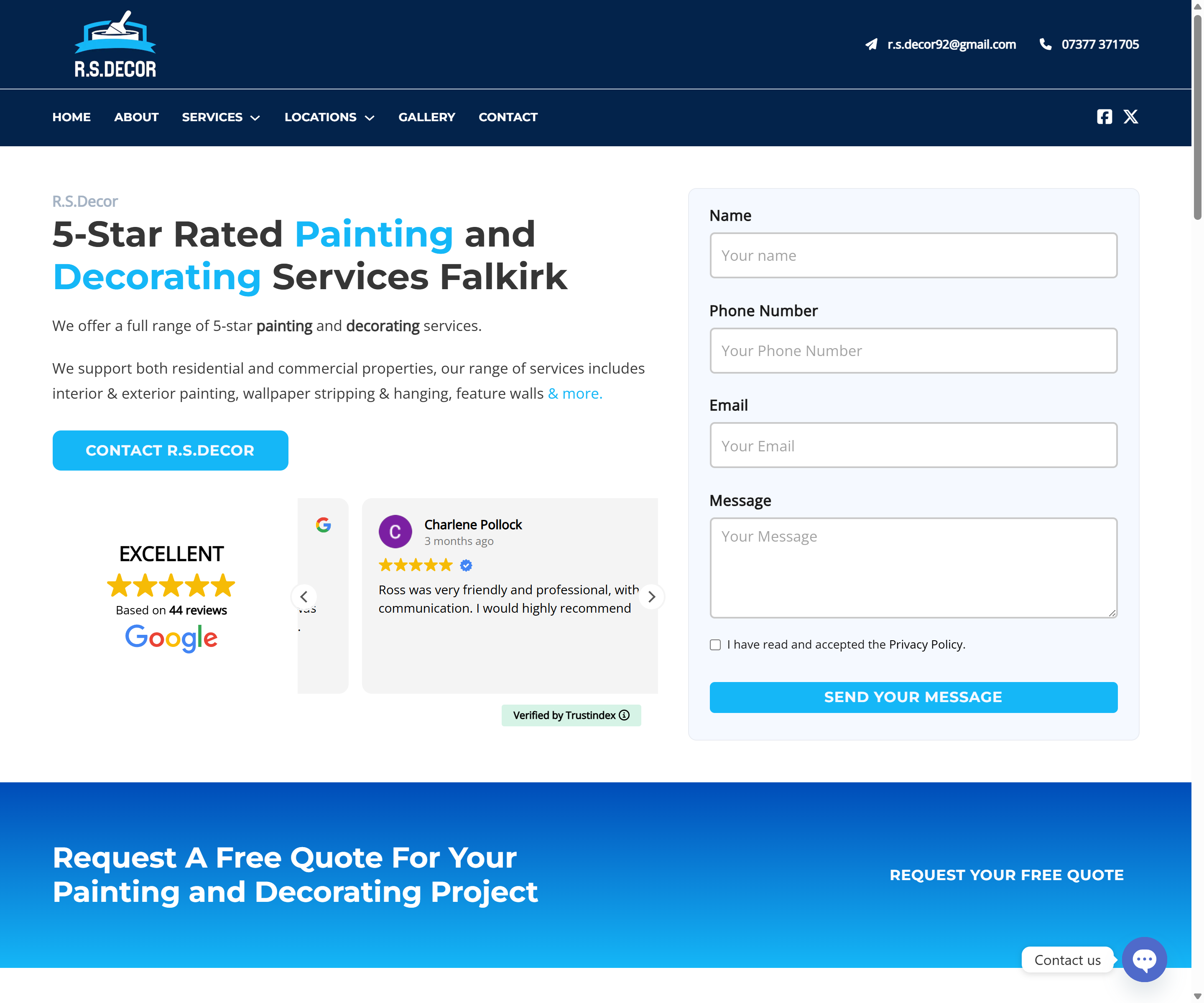 RS Decor website screenshot