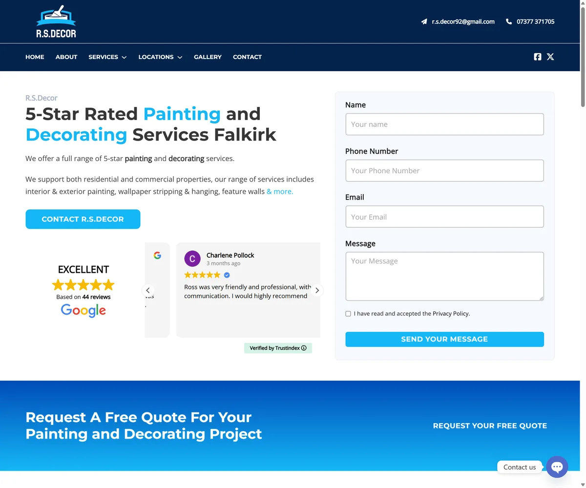 RS Decor website screenshot