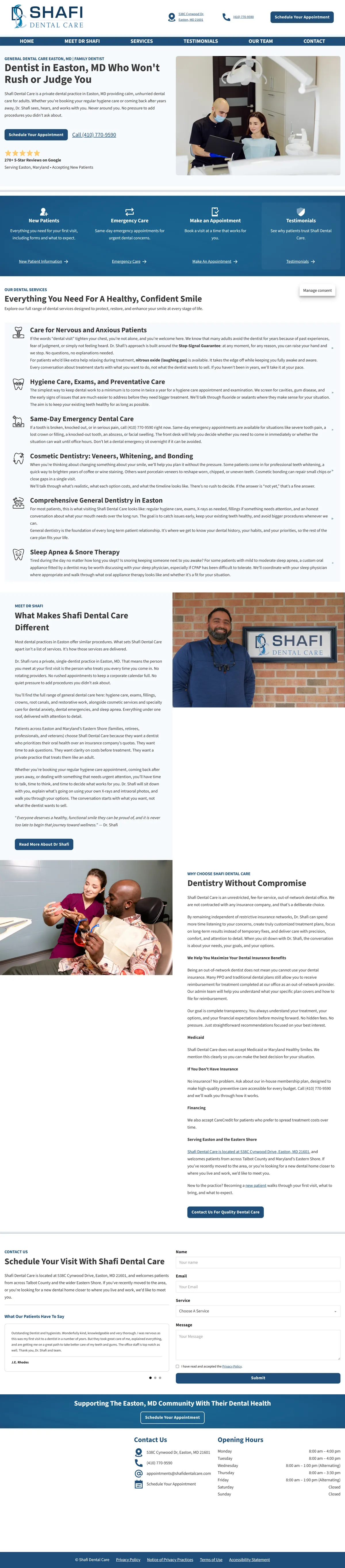 Shafi Dental Care full homepage