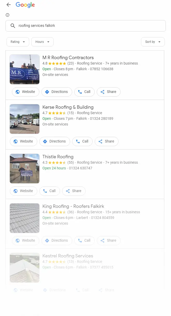 #1 on local SEO rankings for roofing services
